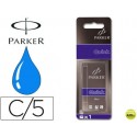 TINTA ESTILOGRAFICA PARKER AZUL REAL CAJA DE 5 CARTUCHOS