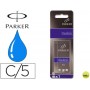 TINTA ESTILOGRAFICA PARKER AZUL REAL CAJA DE 5 CARTUCHOS