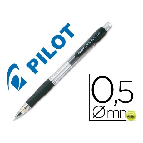 PORTAMINAS PILOT SUPER GRIP NEGRO 0,5 MM SUJECION DE CAUCHO