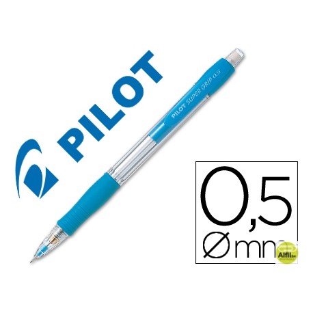 PORTAMINAS PILOT SUPER GRIP CELESTE 0,5 MM SUJECION DE CAUCHO