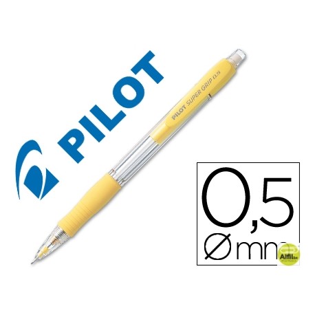 PORTAMINAS PILOT SUPER GRIP AMARILLO 0,5 MM SUJECION DE CAUCHO