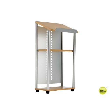 ATRIL PARA CONFERENCIAS DE ALUMINIO Y MADERA CON NIVELADORES REGULABLES 122X51X31