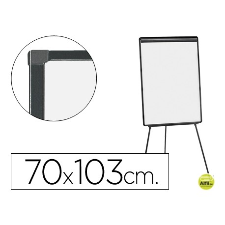 PIZARRA BLANCA Q-CONNECT CON TRIPODE 70X103 CM PARA CONVENCIONES SUPERFICIE LAMINADA MARCO NEGRO