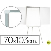 PIZARRA BLANCA Q-CONNECT CON TRIPODE 70X103 CM Y BRAZOSEXTENSIBLES PARA CONFERENCIAS SUPERFICIE LAMI
