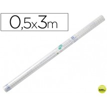 ROLLO PLASTICO ADHESIVO LIDERPAPEL 0,50X3 MT. 8O MICRAS FORRALIBROS REMOVIBLE