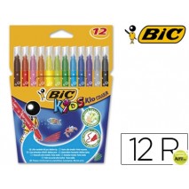 ROTULADOR BIC KID ESTUCHE DE 12 COLORES TINTA BASE AGUA ULTRA LAVABLE