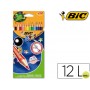 LAPICES DE COLORES BIC KID EVOLUTION ESTUCHE DE 12 COLORES SURTIDOS MINA ULTRA RESISTENTE