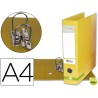 ARCHIVADOR DE PALANCA LIDERPAPEL A4 COLOR SYSTEM FORRADO SIN RADO LOMO 80MM AMARILLO COMPRESOR METAL