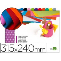 BLOC TRABAJOS MANUALES LIDERPAPEL CRESPON 240X315MM 10 HOJAS COLORES SURTIDOS
