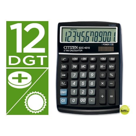 CALCULADORA CITIZEN SOBREMESA SDC-4310 12 DIGITOS