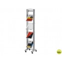 EXPOSITOR FAST-PAPERFLOW DE SUELO MOVIL DIN A4 ALUMINIO4 ESTANTES 1650X380X382 MM