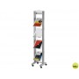 EXPOSITOR FAST-PAPERFLOW DE SUELO MOVIL DIN A4 ALUMINIO4 ESTANTES 1650X380X382 MM