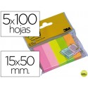 BLOC DE NOTAS ADHESIVAS QUITA Y PON POST-IT 15 X 50 MM COLORES SURTIDOS MININOTAS 670/5