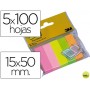 BLOC DE NOTAS ADHESIVAS QUITA Y PON POST-IT 15 X 50 MM COLORES SURTIDOS MININOTAS 670/5