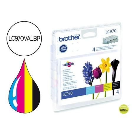 INK-JET BROTHER LC-970 PACK NEGRO/CIAN/MAGENTA/AMARILLO