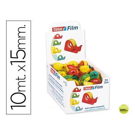CINTA ADHESIVA TESA STANDARD 10 MT X 15 MM CON DISPENSADOR