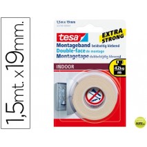 CINTA DOBLE CARA TESA INTERIORES 1,5 MT X 19 MM