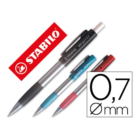 PORTAMINAS STABILO MIN'GUM 0.7 MM CON GOMA DE BORRAR