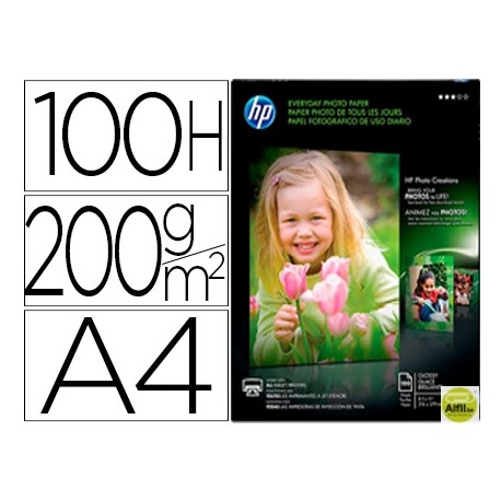 PAPEL HP PHOTO SEMI-GLOSSY 200G/M2 DIN A4 100H