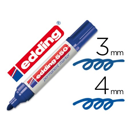 ROTULADOR EDDING PUNTA FIBRA PERMANENTE 550 AZUL N.3 -PUNTA REDONDA