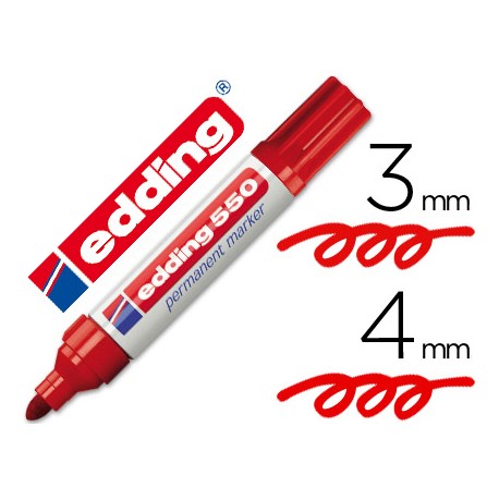 ROTULADOR EDDING PUNTA FIBRA PERMANENTE 550 ROJO N.2 -PUNTA REDONDA