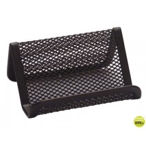 PORTATARJETA Q-CONNECT METALICO NEGRO 11X7,5X5 CM
