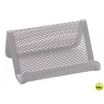 PORTATARJETA Q-CONNECT METALICO PLATEADO 11X7,5X5 CM