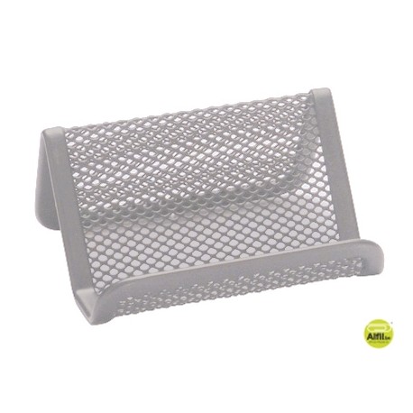 PORTATARJETA Q-CONNECT METALICO PLATEADO 11X7,5X5 CM