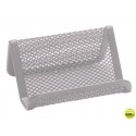 PORTATARJETA Q-CONNECT METALICO PLATEADO 11X7,5X5 CM
