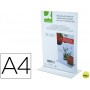 EXPOSITOR SOBREMESA Q-CONNECT CON FORMA DE T METACRILATO TAMAÑO A4 A DOS CARAS
