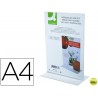 EXPOSITOR SOBREMESA Q-CONNECT CON FORMA DE T METACRILATO TAMAÑO A4 A DOS CARAS