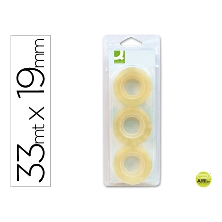 CINTA ADHESIVA Q-CONNECT 33 MT X 19 MM -BLISTER 3