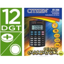 CALCULADORA CITIZEN ET-220 BOLSILLO -DOBLE PANTALLA CON TECLA DE IMPUESTOS -12 DIGITOS -EN BLISTER