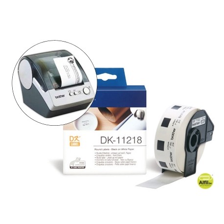 ETIQUETA BROTHER DK11218 PARA IMPRESORAS QL-CIRCULARES 24 MM -1000 ETIQUETAS-