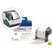 ETIQUETA BROTHER DK22212 CINTA PLASTICA CONTINUA ADHESIVA BLANCA 62X15,24 MT