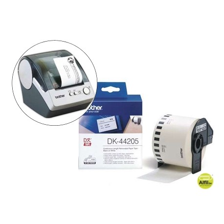 ETIQUETA BROTHER DK44205 CINTA PAPEL CONTINUO ADHESIVA REMOVIBLE BLANCA 62X30,48 MT