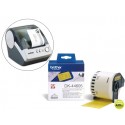 ETIQUETA BROTHER DK44605 CINTA PAPEL CONTINUO ADHESIVA REMOVIBLE AMARILLA 62X30,48 MT