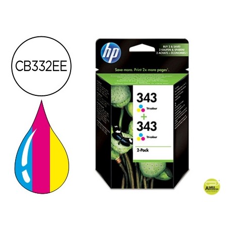 INK-JET HP OF 6300 SERIES/6315PHOTOSMART C3180 DESKJET 5940 D4160 N.343 TRICOLOR -PACK2-