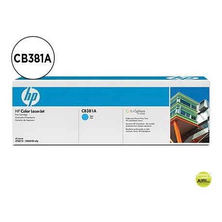 TONER HP CB381A COLOR LASERJET CP6015/CM6030/CM6040 CIAN WITH COLORSPHERE -21.000PAG- 381A