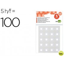ARANDELAS AUTOADHESIVAS BLANCAS LIDERPAPEL SOBRE DE 5 H