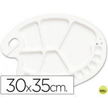 PALETA PLASTICO LIDERCOLOR OVALADA 17 HUECOS DIESTROS TAMAÑO 3X35CM