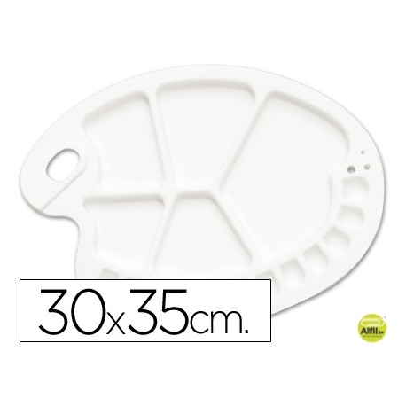 PALETA PLASTICO LIDERCOLOR OVALADA 17 HUECOS DIESTROS TAMAÑO 3X35CM