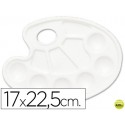 PALETA PLASTICA LIDERCOLOR OVALADA 10 HUECOS DIESTROS TAMAÑO 17X22,5CM