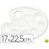 PALETA PLASTICA LIDERCOLOR OVALADA 10 HUECOS DIESTROS TAMAÑO 17X22,5CM