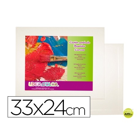 CARTON ENTELADO LIDERCOLOR 4F 33X24 CM PARA PINTURA AL OLEO Y ACRILICO