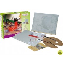 SET PINTURA AL OLEO LIDERCOLORCONTENIDO 1 CABALLETE MADERA 2 LIENZOS 1 PALETA MADERA 3 BROCHAS TUBOS