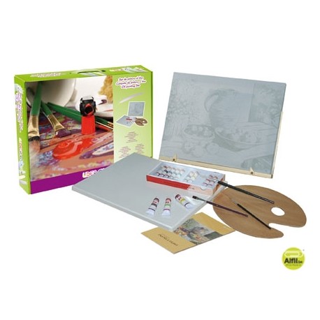 SET PINTURA AL OLEO LIDERCOLORCONTENIDO 1 CABALLETE MADERA 2 LIENZOS 1 PALETA MADERA 3 BROCHAS TUBOS