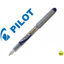 PLUMA PILOT V PEN SILVER DESECHABLE AZUL SVP-4ML