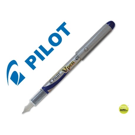 PLUMA PILOT V PEN SILVER DESECHABLE AZUL SVP-4ML