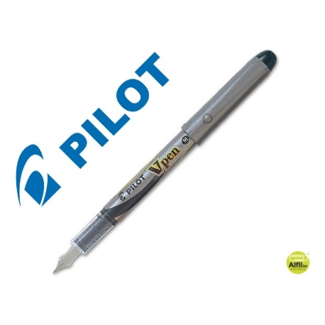 PLUMA PILOT V PEN SILVER DESECHABLE NEGRO SVP-4WB